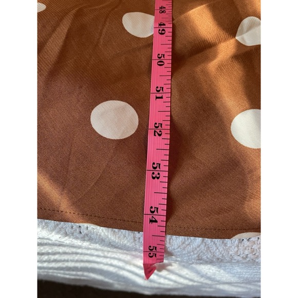 A New Day Women's Maxi Dress Brown Size Large Polka Dots plunge V-Neck Peasant - Picture 9 of 10